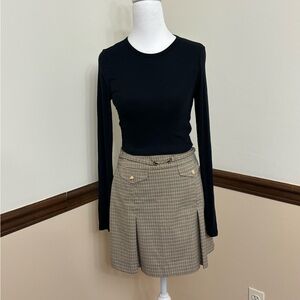 Topshop Black and White Skater Mini Skirt